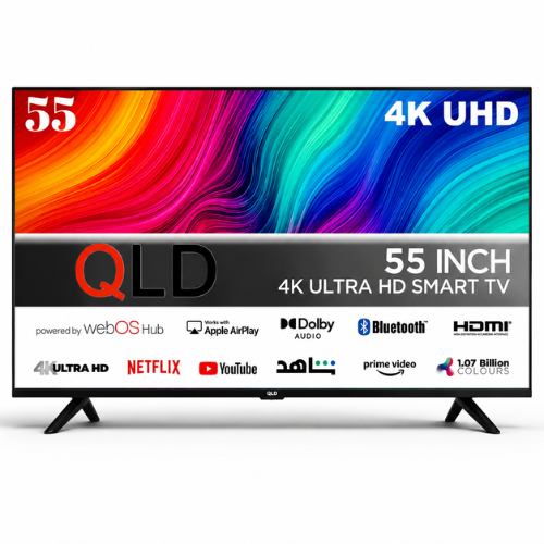 شاشه سمارت 55 بوصة QLD ويبوس DLED UHD 4K شاشه سمارت 55 بوصة QLD ويبوس DLED UHD 4K