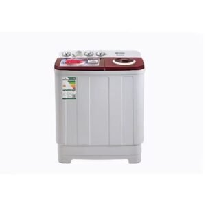 غسالة جنرال سوبريم حوضين 5 كيلو – ابيض/احمر