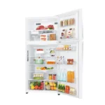 ثلاجة بابين ال جي 21 قدم – انفرتر – أبيض