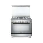 فرن البا غاز وكهرباء 90 سم 6 شعلة 5 وظائف – ستيل ايطالي