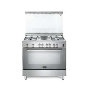 فرن البا غاز وكهرباء 90 سم 6 شعلة 5 وظائف – ستيل ايطالي