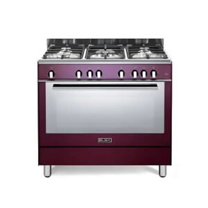 فرن البا غاز 5 عيون فري ستاند 90 سم – أحمر عودي