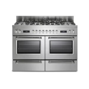 فرن البا غاز وكهرباء 6 عيون 120 سم – ستيل