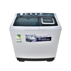 غسالة حوضين ميديا 10 كيلو – أبيض