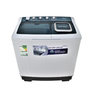 غسالة ملابس ميديا 12 كيلو حوضين – أبيض