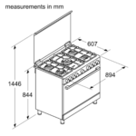 فرن 5 عيون غاز بوش 60*90 سم - أمان كامل - تركي