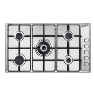 موقد غاز 5 عيون البا بلت ان 90 سم - ستيل - إيطالي