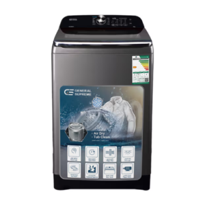 غسالة علويه جنرال سوبريم 12 كيلو - 10 برامج - فضي