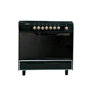 فرن غاز رسلان 90*60 سم امان كامل ستيل جوانب سوداء