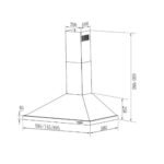 شفاط مطبخ هرمي ماستر جاز – 3 سرعات – 60 سم – ايطالي