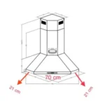 شفاط مطبخ زاوية ماستر جاز – 9 سرعات – 70 سم