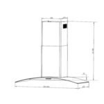 شفاط ماستر جاز هرمي – 3 سرعات – 90 سم – ايطالي