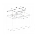 مسطح 90 سم غاز اريستون بلت ان – 6 عيون – ستيل