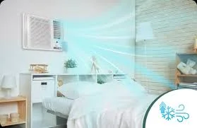 تدفق هواء قوي يصل إلى جميع أركان الغرفة