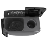 غساله حوضين ١٤ كيلو جنرال سوبريم - رمادي غامق / أسود