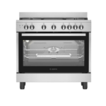 فرن غاز اريستون مع مروحة 90 سم - 5 شعلات - ستيل