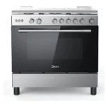 فرن ميديا غاز 60*90 سم - 5 شعلات - ستيل