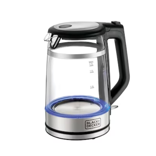 غلاية مياه بلاك اند ديكر 1.7 لتر - زجاج غلاية مياه بلاك اند ديكر 1.7 لتر - زجاج