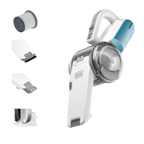 مكنسة كهربائية بلاك اند ديكر 10.8 فولت - أبيض / أزرق مكنسة كهربائية بلاك اند ديكر 10.8 فولت - أبيض / أزرق