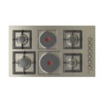 موقد بلت ان كتشن لاين 90سم 4 عين غاز + 2 عين كهرباء - ستيل