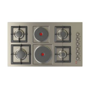 موقد بلت ان كتشن لاين 90سم 4 عين غاز + 2 عين كهرباء - ستيل