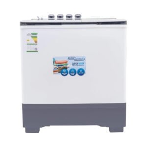 غسالة سوبر جنرال 15 كيلو حوضين – أبيض