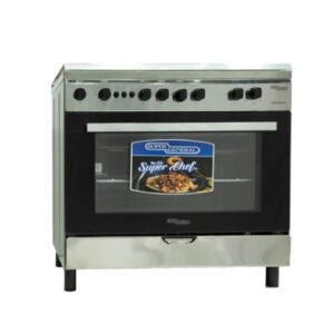 فرن غاز 5 عيون غاز 90*60 سم سوبر جينرال - ستيل