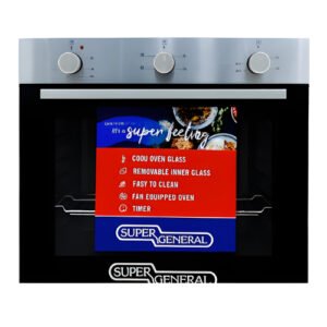 فرن كهرباء سوبر جنرال بلت إن 60 سم – 6 وظائف - فضي/أسود