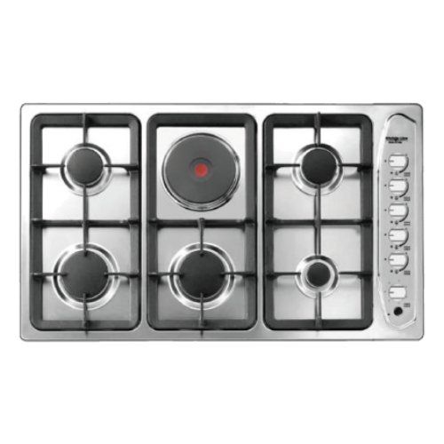 سطح 5 عيون بلت ان غاز و كهرباء كتشن لاين 90 سم - ستيل سطح 5 عيون بلت ان غاز و كهرباء كتشن لاين 90 سم - ستيل