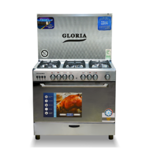 فرن غاز 60*90 سم جلوريا - أمان كامل - ستيل