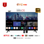 شاشة 58 بوصه سمارت GVC برو - 4K LED - WebOs
