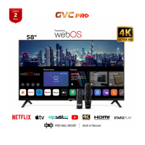 شاشة 58 بوصه سمارت GVC برو - 4K LED - WebOs
